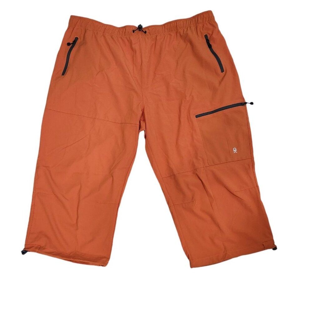 Little Donkey Andy Hiking Pants Lightweight‎ Cropped Pockets Orange Mens 4XL EUC